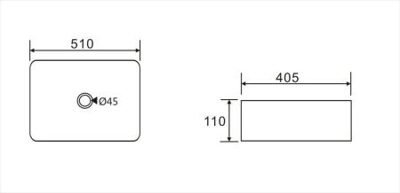 Раковина на столешницу Koller Pool KVADRO 51 без перелива