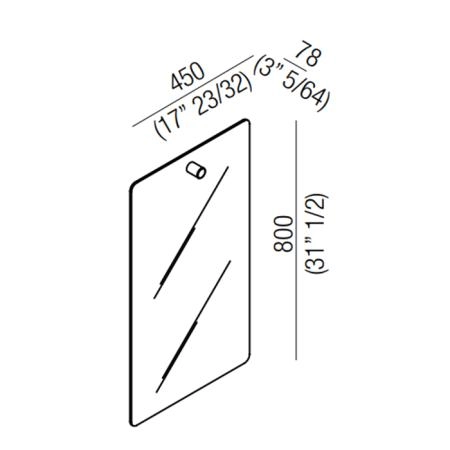 Agape Dot line Прямоугольное зеркало, 110x65см, с полированной кромкой, цвет: натуральный дуб