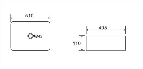 Раковина на столешницу Koller Pool KVADRO 51 без перелива
