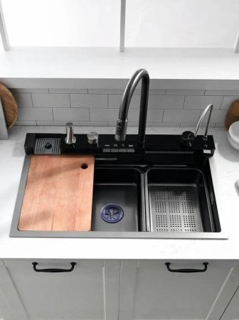 Мойка кухонная Esbano GEYSERUS-5 680х450х220 оружейная сталь PVD покрытие