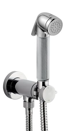 Bossini Nikita Mixer Set гигиенический комплект: смеситель прогрессивный, душ с кнопкой подачи воды, шланг 1250 мм, держатель с шланговым подключением, цвет хром