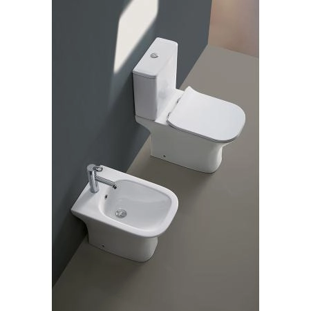 Стекло Azario Унитаз-компакт безободковый Azario Fretta Square AZ-5121 с крышкой микролифт