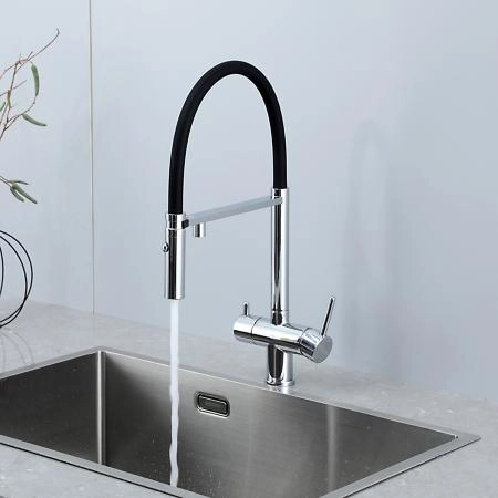 Смеситель GAPPO G4397-80 для кухни с гибким изливом и подключением фильтра, хром
