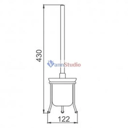 F905 Ершик туалетный Frap напольный стекло хром