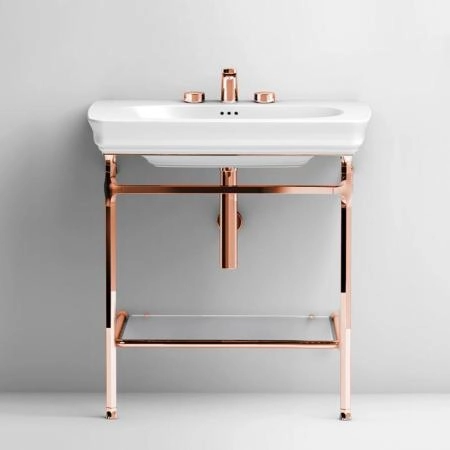 Artceram Civitas Металическая структура Quadra 55х44хh80,5см, полка стекло, напольная, цвет: розовое золото
