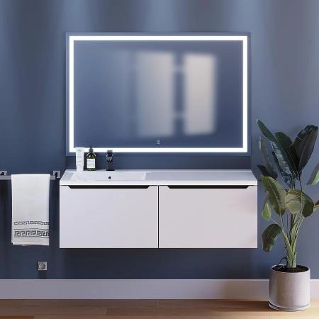 Тумба под раковину для ванной Uperwood Tanos 120 см, подвесная, левая, белый/графит