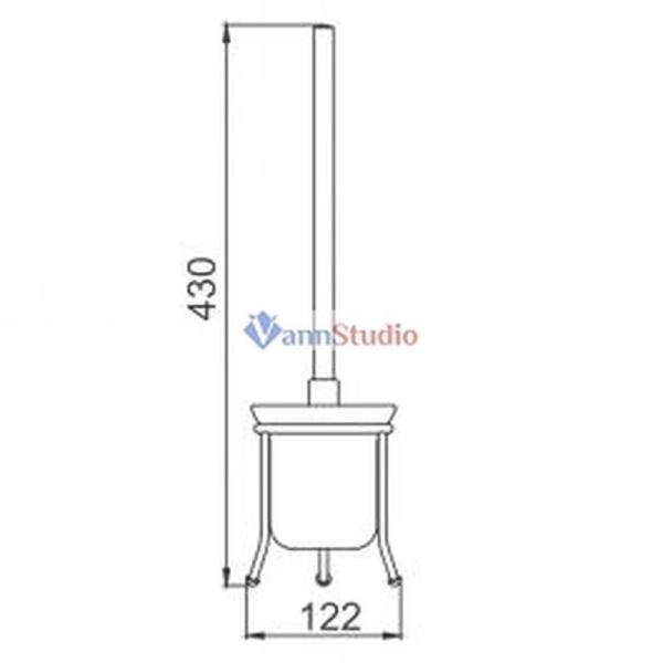F905 Ершик туалетный Frap напольный стекло хром