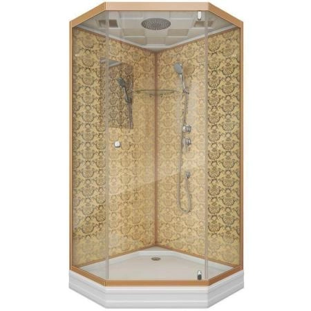 Душевая кабина Niagara Luxe NG-7701DG (900x900х2100) низкий поддон (15см) стенки ЗОЛОТО