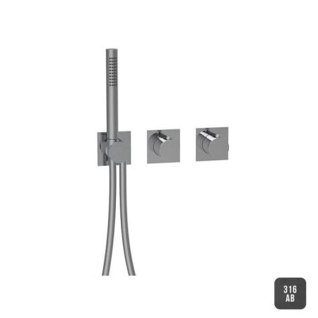 Almar 316 Stainless Steel Смеситель для душа, встраиваемый, термостатический, цвет: Absolute Black. AB316