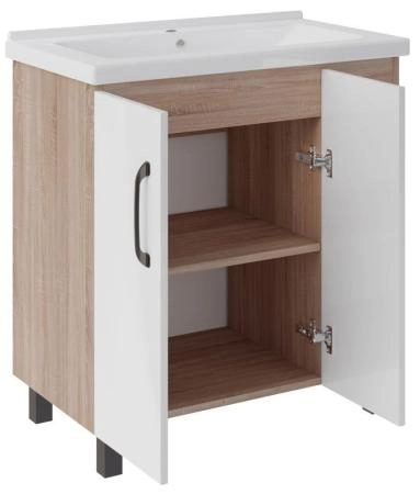 Тумба ASB-Mebel Адель 80 напольная Белый/Дуб Сонома