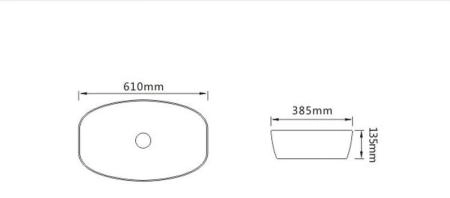 Раковина SantiLine SL-1096 керамическая, накладная