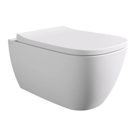 Alice Wunder Унитаз 53х31см., подвесной, безободковый, смыв aliflush+, под крепления Fischer WB-KliX, без сиденья и крышки, цвет: белый матовый