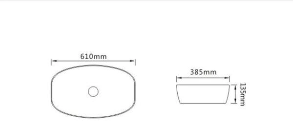 Раковина SantiLine SL-1096 керамическая, накладная