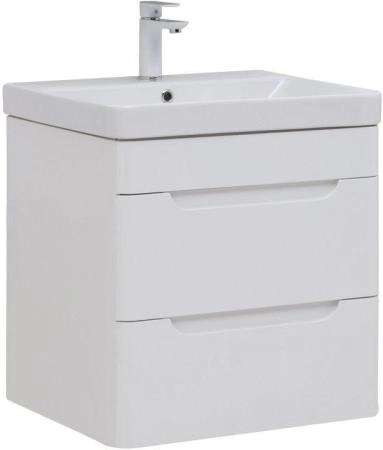 Тумба под раковину Aquanet София 60 белый глянец (2 ящика)