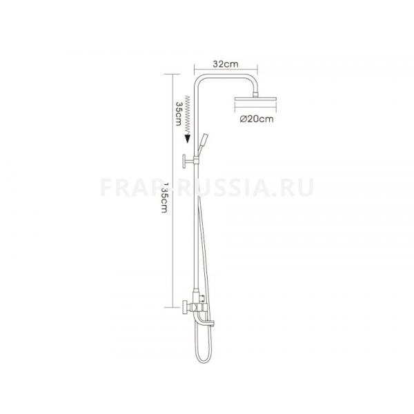 Душевая система Frap F2418 для ванны хром