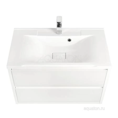 Тумба под раковину AQUATON Римини 1A226701RN010 80 с ящиком, белый глянец