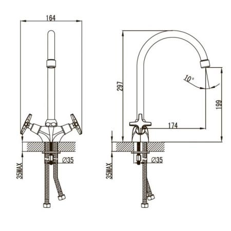 Смеситель для кухни KAISER Crystal (28133) хром