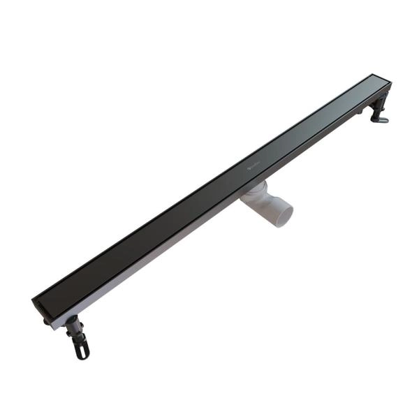 Душевой трап KNOTLOR SDRW0900GM, линейный вороненая сталь