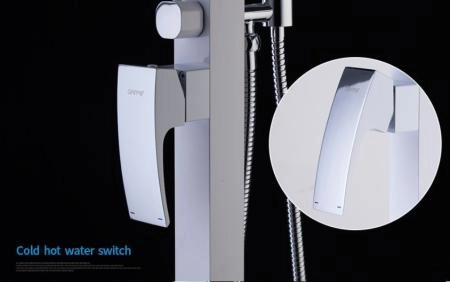 Смеситель Gappo G3007-8 для ванны напольный, хром белый