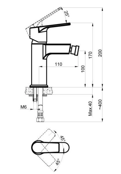 Смеситель AZARIO TREYA для биде, хром (AZ-15686601)