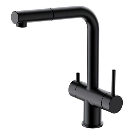 Смеситель GAPPO G4397-76 для кухни с выдвижным изливом и подключением фильтра, черный