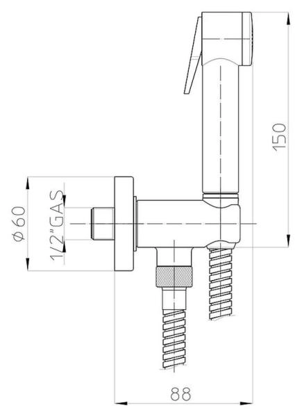 Гигиенический душ Bossini Paloma C69013B.030 для биде хром