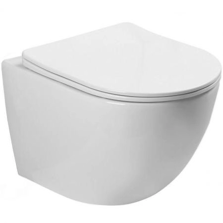Унитаз подвесной SantiLine SL-5005 безободковый    сиденье микролифт