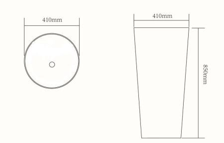 Раковина SantiLine SL-4012MB керамическая, напольная (моноблок)