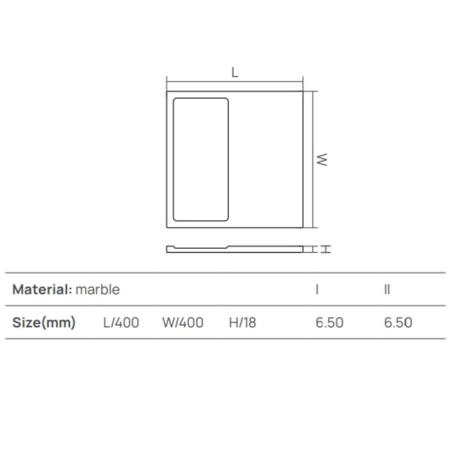 Dea Design Marble Поддон для аксессуаров, 40х40хh1.8см., настольный, из мрамора, цвет: Travertine