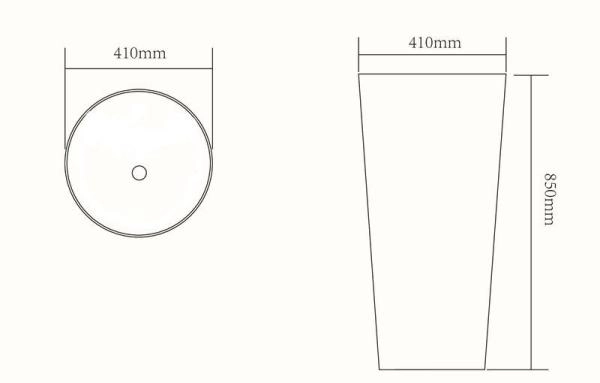 Раковина SantiLine SL-4012MB керамическая, напольная (моноблок)