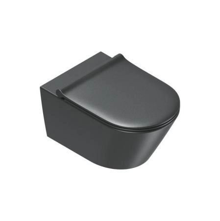 Catalano Zero Унитаз подвесной 55х35см, безободковый, смыв Tornado, покрытие Twinglaze+, цвет черный матовый
