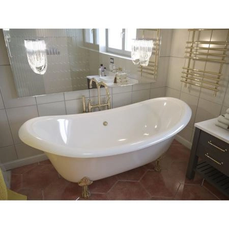 Ванна AquaStone Лиона ножки золото 190х86 иск. камень