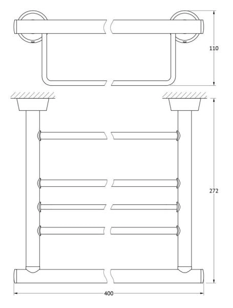 Полка для полотенец FBS Vizovice VIZ 040 со штангой 40 cm хром