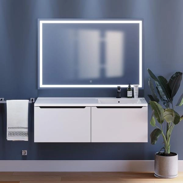 Тумба под стиральную машину Uperwood Tanos 60 см раковина Cosmos 120 см правая, белая/графит