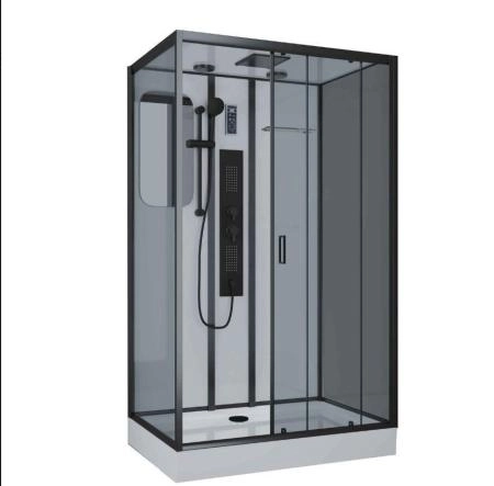 Душевая кабина Niagara Premium NG-6912-01GQR BLACK (1200х800х2100) низкий поддон(16 см) стекло ТОНИРОВАННОЕ
