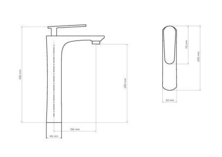 Смеситель NT BAGNO NT7711Н MINZO H для раковины хром