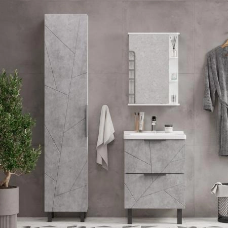 Шкаф зеркальный Twing 50 белый глянец