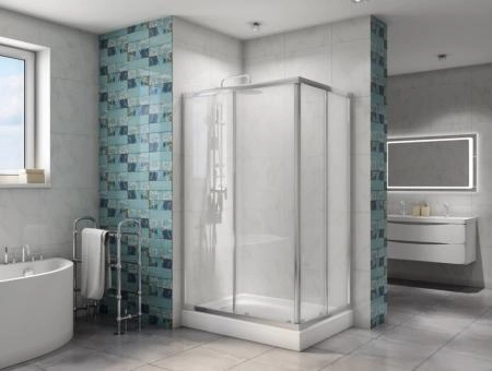Душевой уголок BelBagno DUE 120x80 прозрачное стекло 5 мм профиль хром DUE-AH-2-120/80-C-Cr