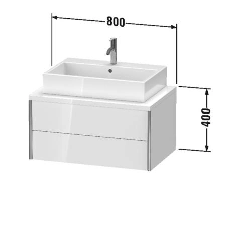 Duravit XViu Тумба подвесная 160x55x40см с раковиной, 2 ящика, цвет: белый глянцевый