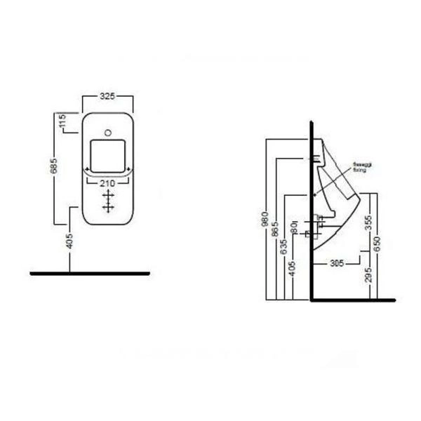 Писсуар Hatria FusionQ YXC3 без крышки