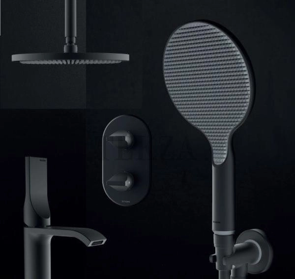 Ручной душ Bossini Apice B00900.073 ?140 мм, черный матовый