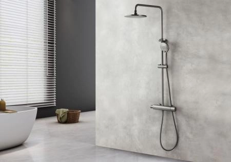 Душевая система Lemark Bronx LM3770GM для душа термостат , графит