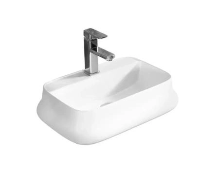 Раковина Cerutti SPA CR0061 накладная, белая, прямоугольная, с отверстием под смеситель 530х370х135 Cer