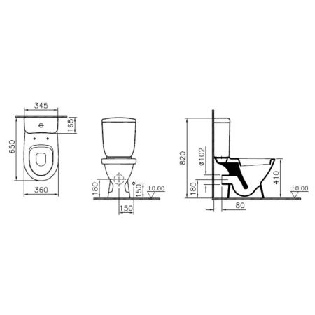 Унитаз Norm Blum 9839B099-7201 сиденье термопласт, 3/6 л,универсальный выпуск