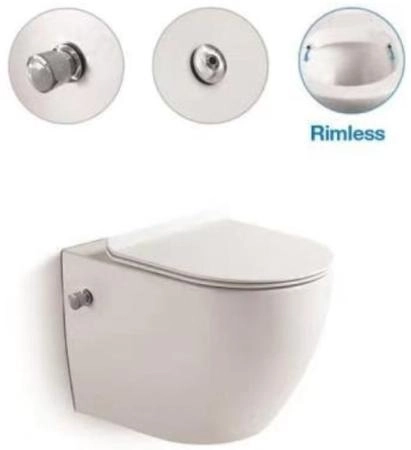 Унитаз подвесной SantiLine SL-5002SM-BD с встроенным смесителем и функцией биде сиденье микролифт