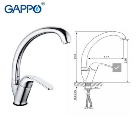 Смеситель Gappo G4135 для кухни хром
