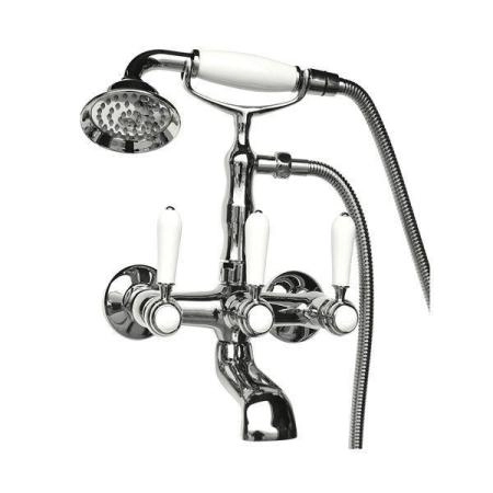 Смеситель Magliezza BIANCO 50105-4-cr на ванну в комплекте с лейкой TL-4-cr бронза