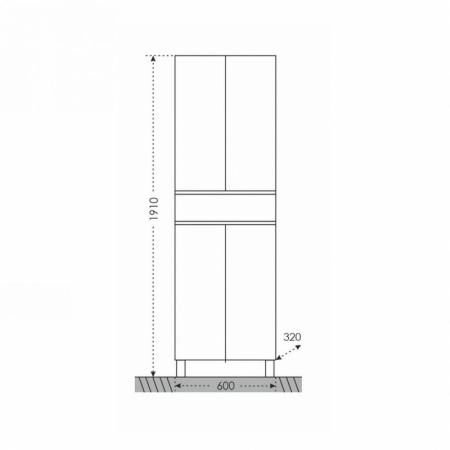 Шкаф-пенал СаНта Марс 60, 700167, напольный