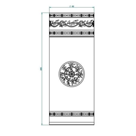 THG MARQUISE BLANC DECOR PLATINE Ваза керамическая, настольная, декор платина, цвет: белый