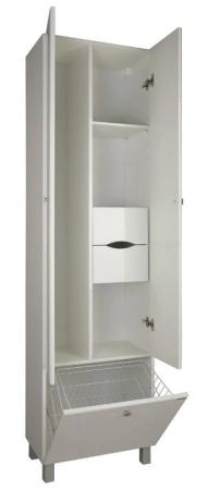 Шкаф колонна Акватон Симпл 54 1A137403SL010 двухстворчатый с б/к белый напольный